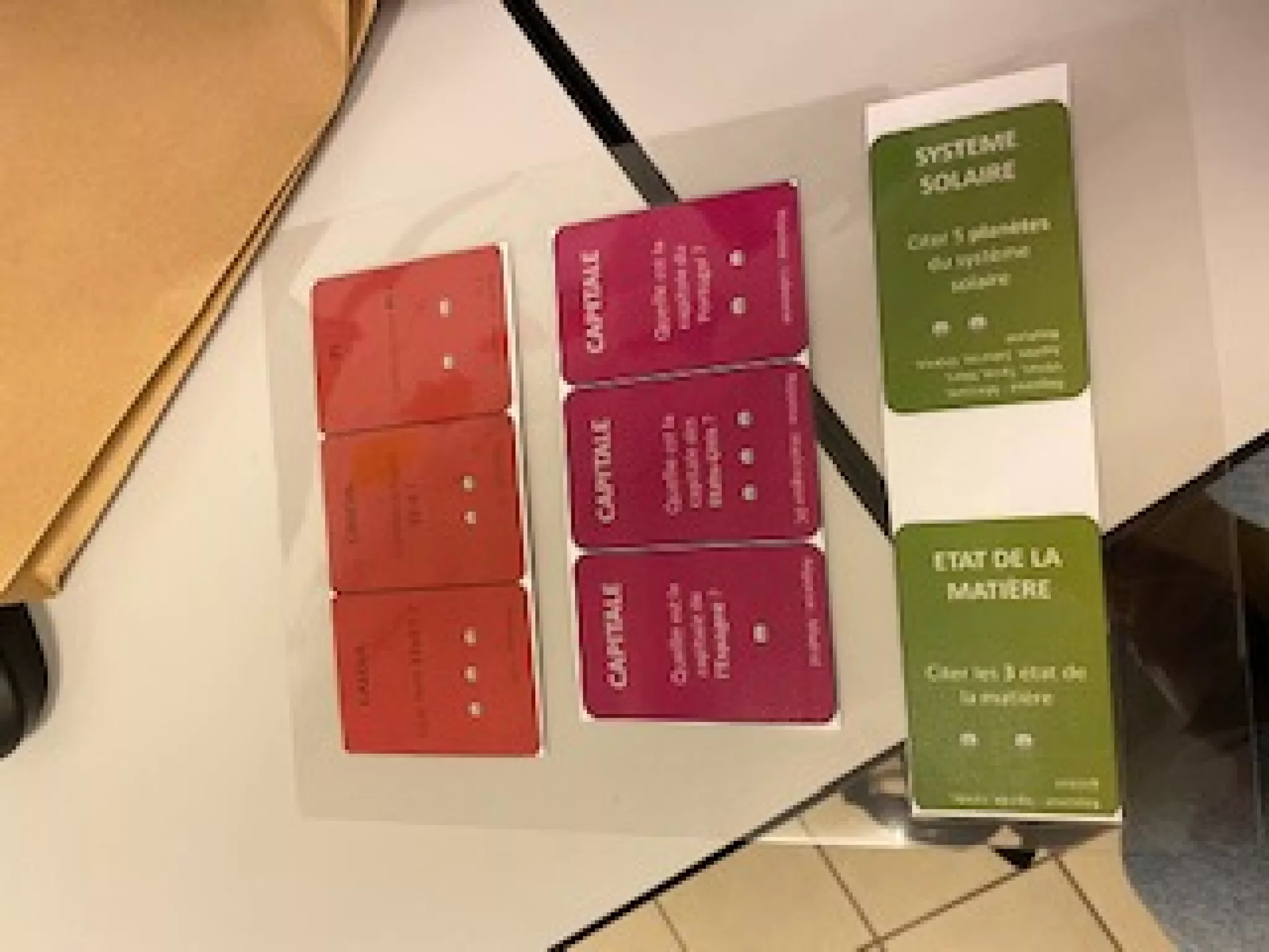 cartes plastifiées